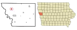 Location of Whiting, Iowa