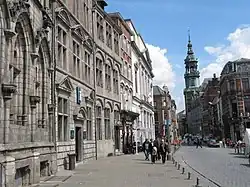 View of the beginning of the Rue Nimy and the Church of St. Elizabeth