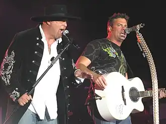 Eddie Montgomery (left) and Troy Gentry at the Gretna Heritage Festival in 2008