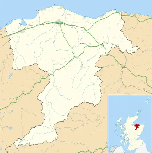 Knock More transmitting station is located in Moray