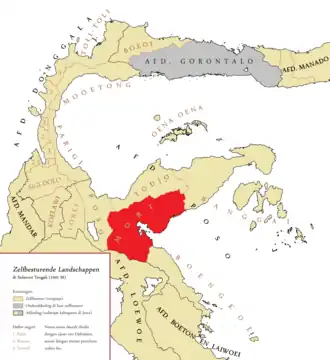 Mori (in red) with other native polities in Central Sulawesi, 1941.