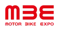 MBE [it] (Motor Bike Expo) spinonym logo. The same glyph is repeated in three different orientations.