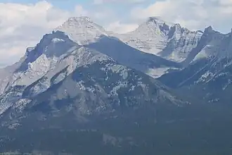 Mount Inglismaldie (left) and Mount Girouard (right)