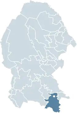 Location of Saltillo within the municipality