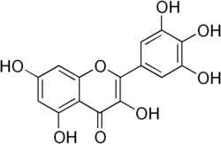 Skeletal formula of myricetin