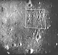 Altitude: 11 miles (18&nbsp;km). Features: Crater near upper left of area outlined in white.