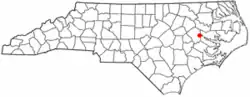 Location of Grimesland, North Carolina
