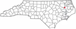 Location of Plymouth, North Carolina