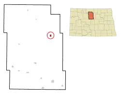 Location of Towner, North Dakota