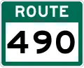 Route 490 marker