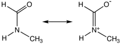 Principal resonance structures for one rotamer of NMF