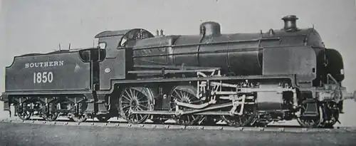 Official side view of a 2-6-0 locomotive against a white background. The distinguishing feature from normal N class locomotives is the experimental motion that powers the wheels.