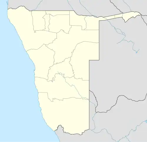 Map of Namibia showing the Namibian Air Force bases