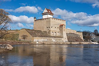 Narva's medieval Hermann Castle by the Narva River