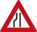 J19: Road narrows on the left side
