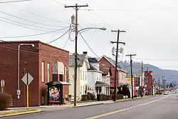 Main St (PA 88), near intersection with Maple St, looking east.