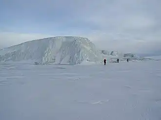 A large stamukha surrounded by ice