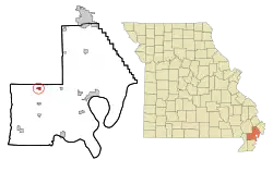 Location of Parma, Missouri