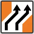 Lane management (two lanes shift to the right)