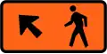 Pedestrians follow this sign (veer left)