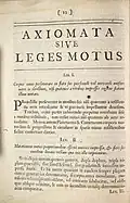 Newton's first and second laws, in Latin, from the original 1687 Principia Mathematica