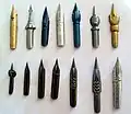 Various nibs of different brands