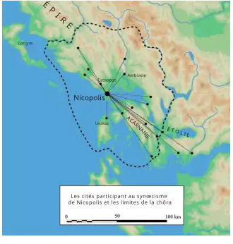 Communities participating in the synoecism of Nikopolis and the boundaries of the territory