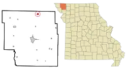 Location of Hopkins, Missouri