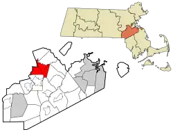 Location in Norfolk County, Massachusetts