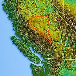 Location of the Chilcotin Plateau