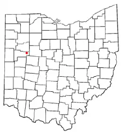Location of Waynesfield, Ohio