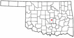 Location of Tecumseh, Oklahoma