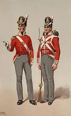Officer and soldier of the British Army, 1815