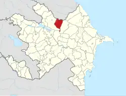 Map of Azerbaijan showing Oghuz District