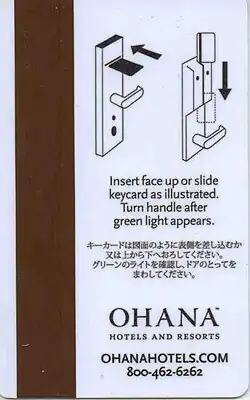 Illustrated instructions for use of mag stripe key card