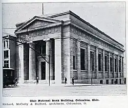 Ohio National Bank beside the remaining Lazarus Block building, 1911