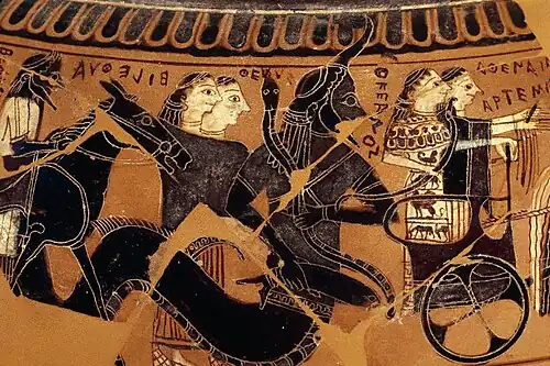Procession of figures in a vase painting