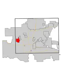 Location in Oklahoma County and the state of Oklahoma.
