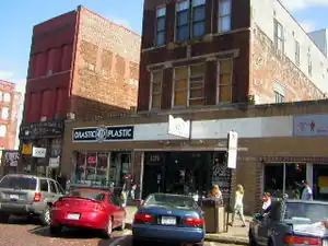 Businesses located along Howard street in the Old Market.