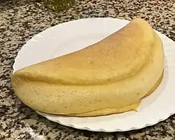 Souffle omelet on a plate