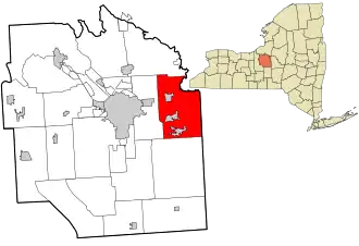Location in Onondaga County and the state of New York.