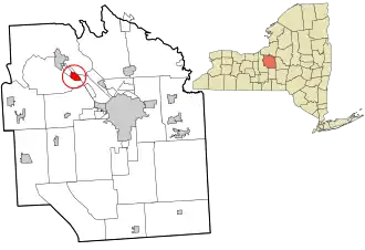 Location in Onondaga County and the state of New York.