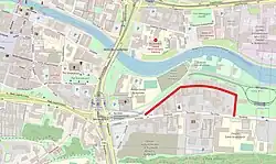 Babia Wieś street highlighted on a map