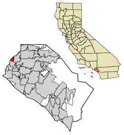 Location of La Palma in Orange County, California.