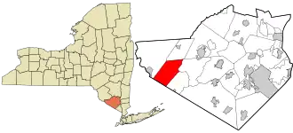 Location in Orange County and the state of New York.