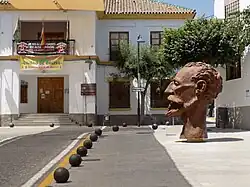 A sculpture of Don Quijote, the famous creation of Cervantes, in Orgiva.
