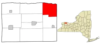 Location in Orleans County and the state of New York.