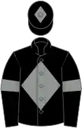 Black, grey diamond, armlets and diamond on cap