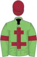 Light green, maroon cross of lorraine, armlets and cap