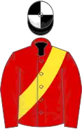 Red, Yellow sash, Black and White quartered cap